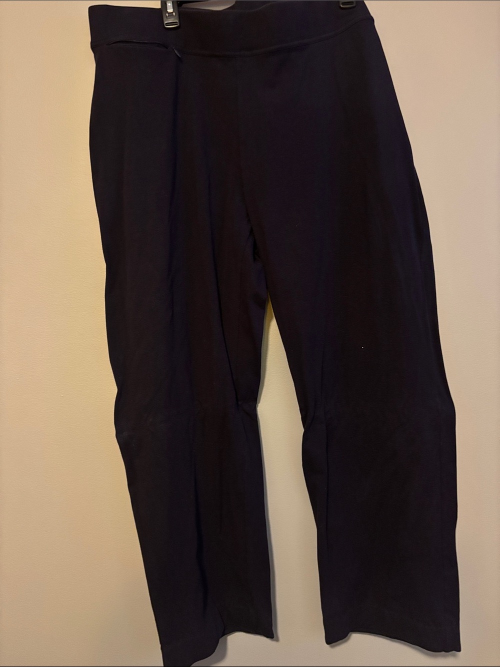 Lands' End Women's Straight Leg Black Stretch Knit Pants